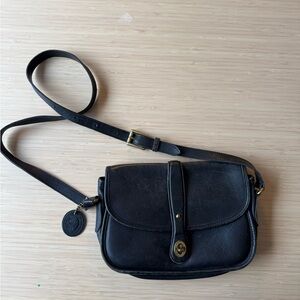 Black Leather vintage Crossbody Bag